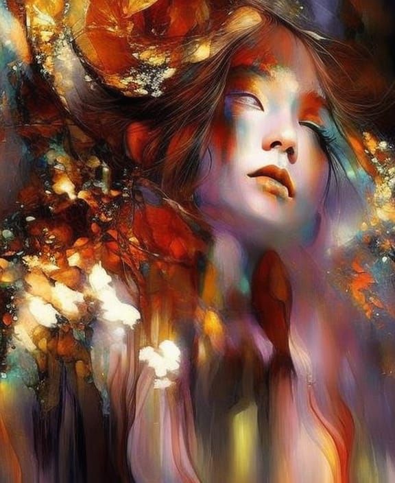 Chibified Girl and Musician in Mixed-Media Style