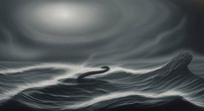 Eerie Black Sea Serpent in Stormy Seas