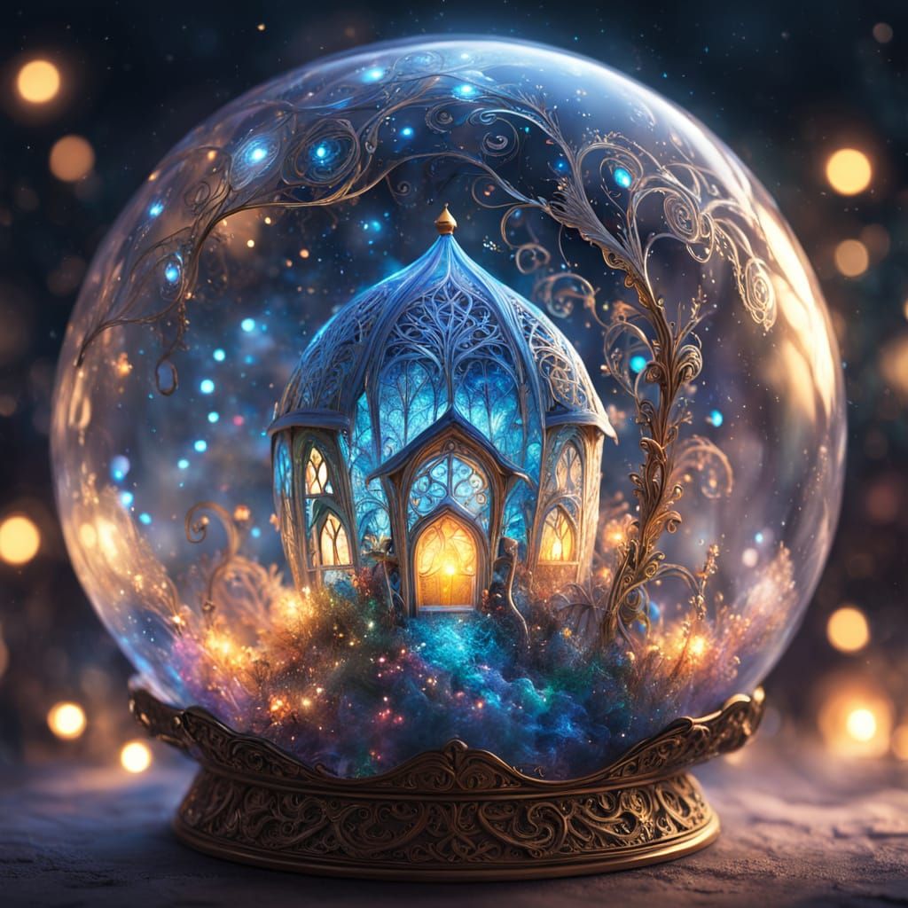 Magical Fairy Lights in Ethereal Glass Orb