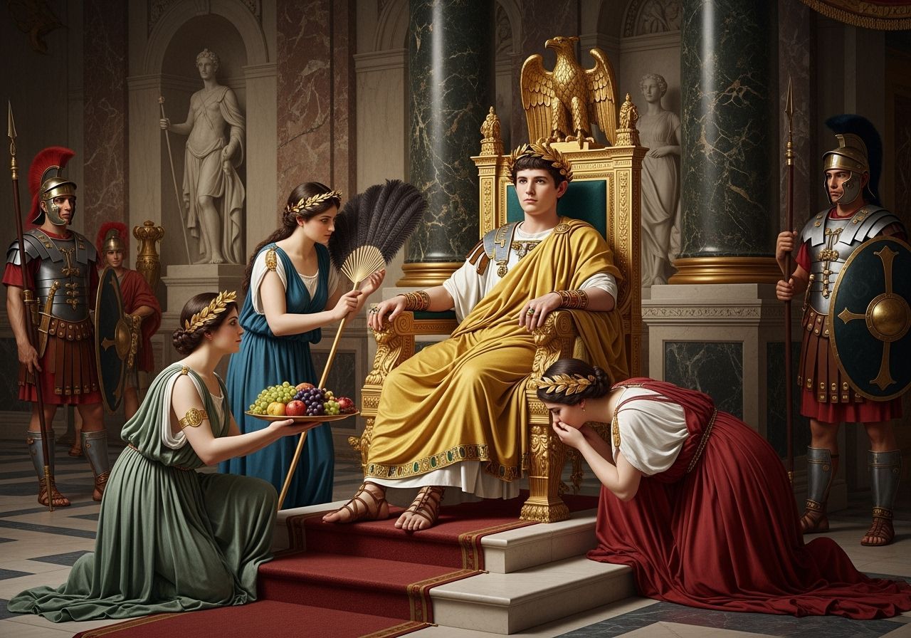 Caligula on His Throne: A Classical Era Scene