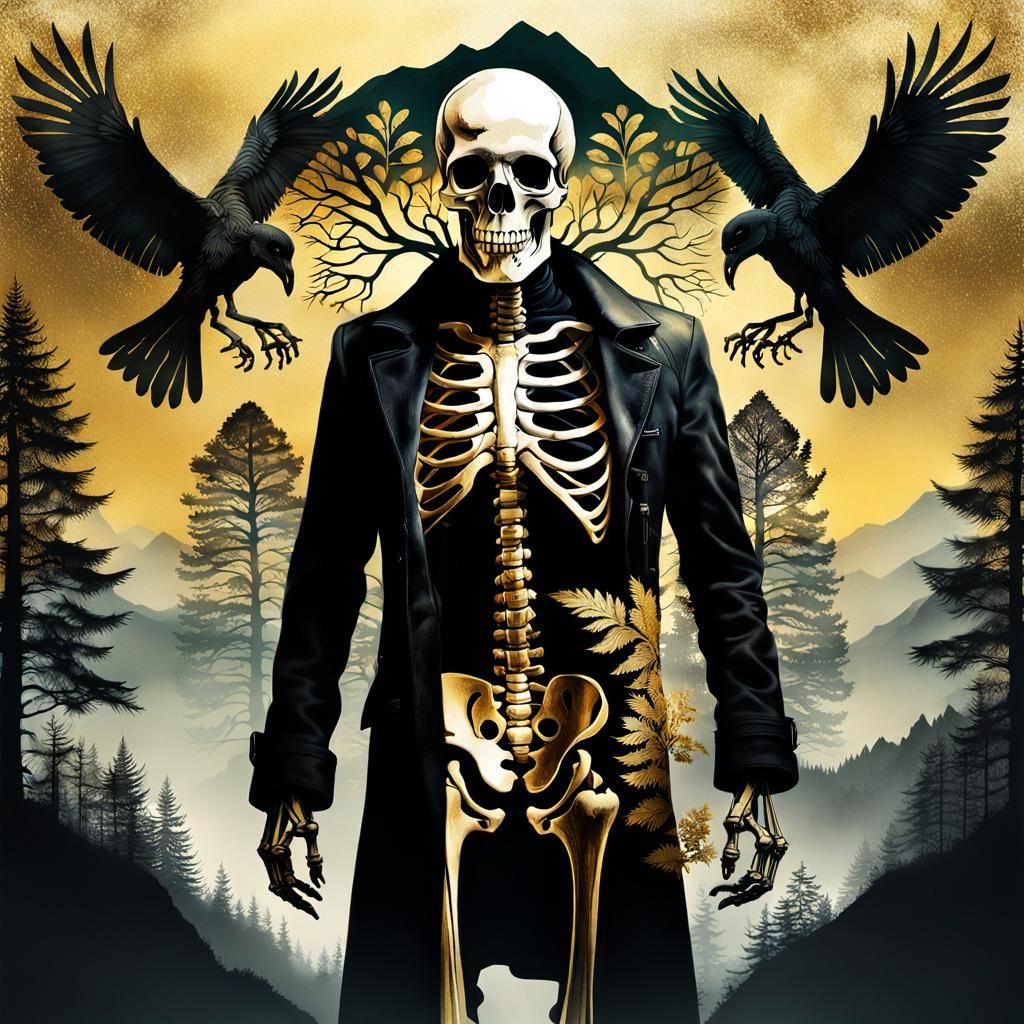 Life After Death: Double Exposure Illustration