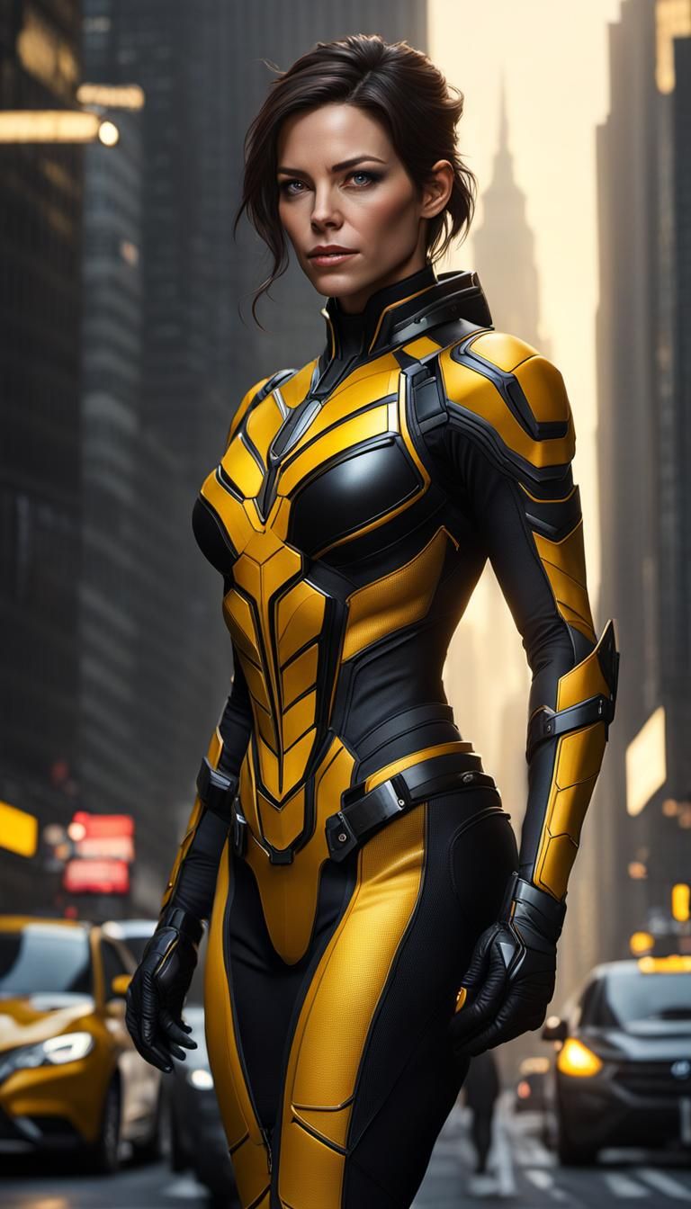 The wasp, hiperdetailed yellow-black suite