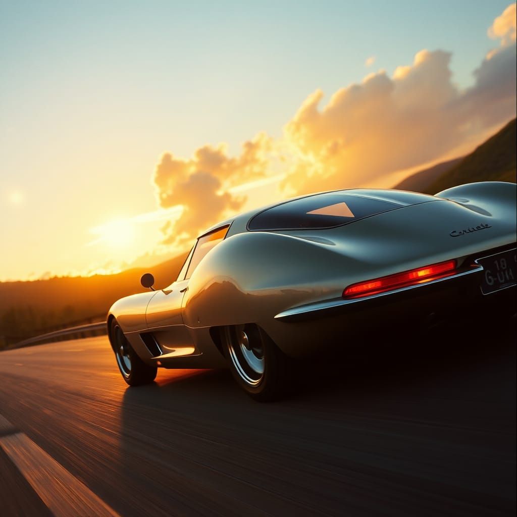 Citroën SM Corvette Concept in Golden Sunset