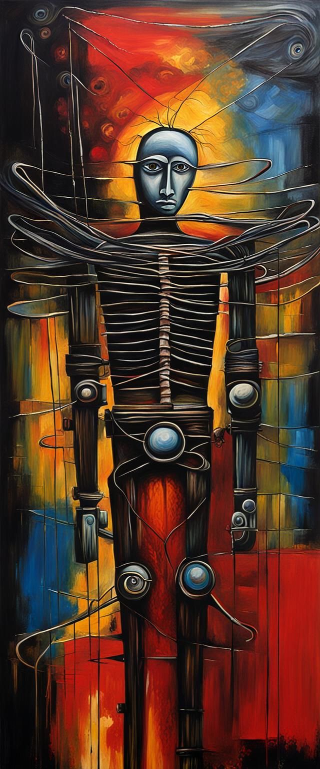 Neo-Expressionist Oil Painting: Wild West Apocalypse