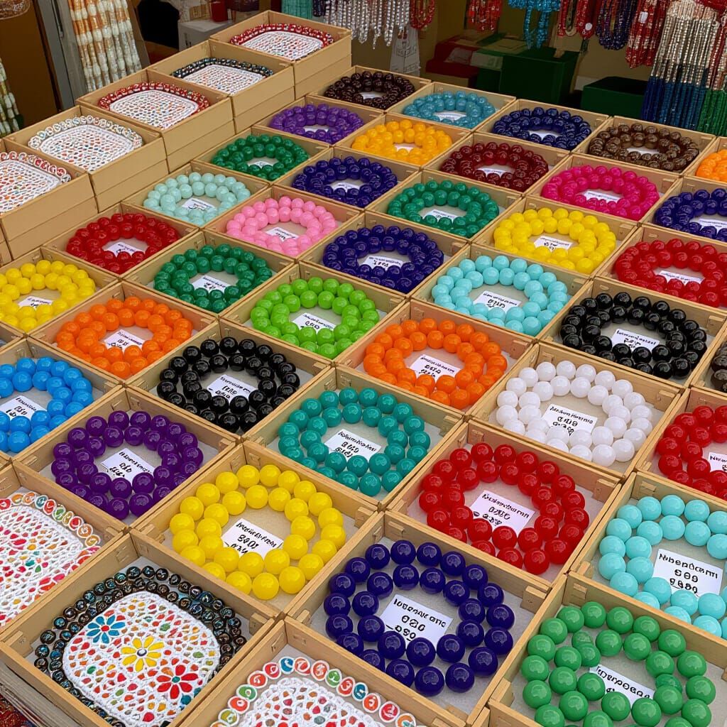 Colorful Bead Assortment for Crafting and Design