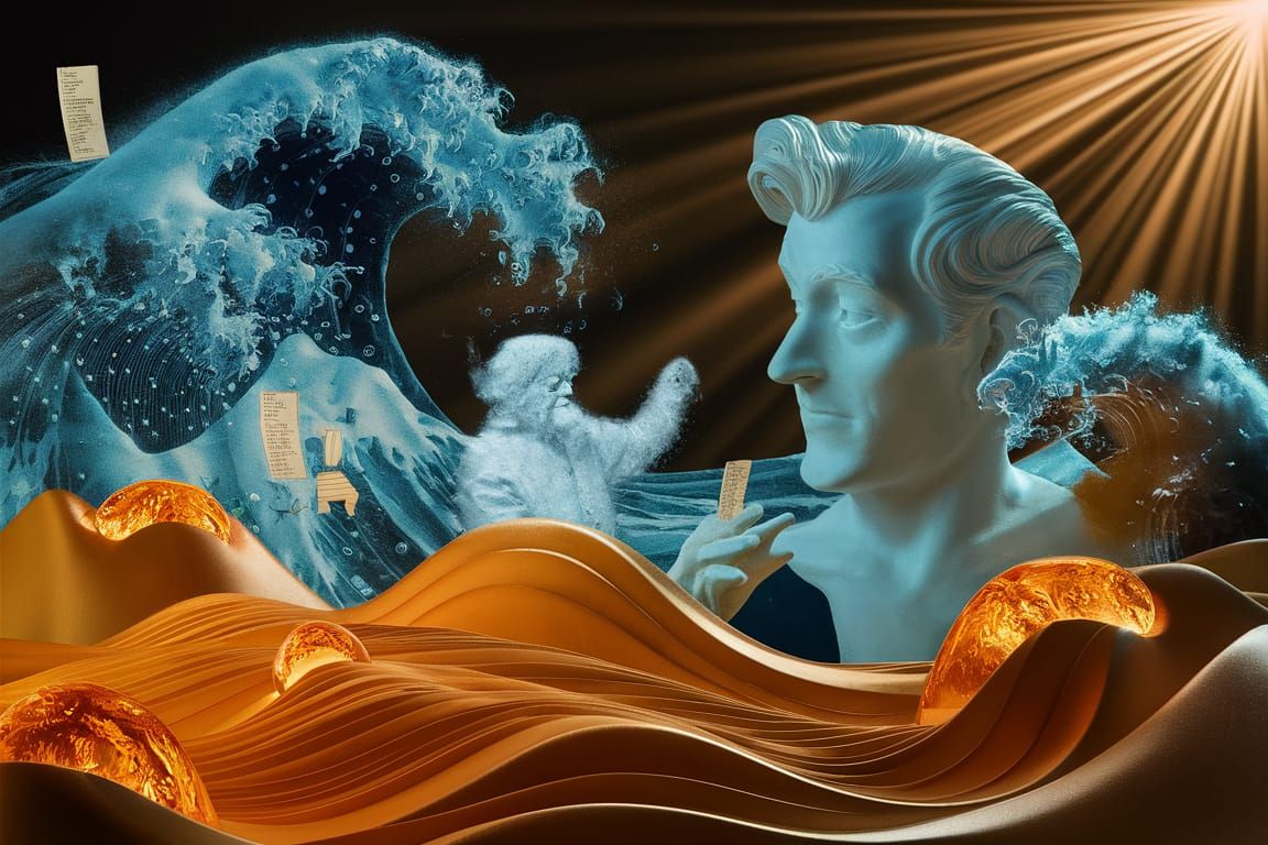 Luminescent Dust Waves in Surreal Dreamscape