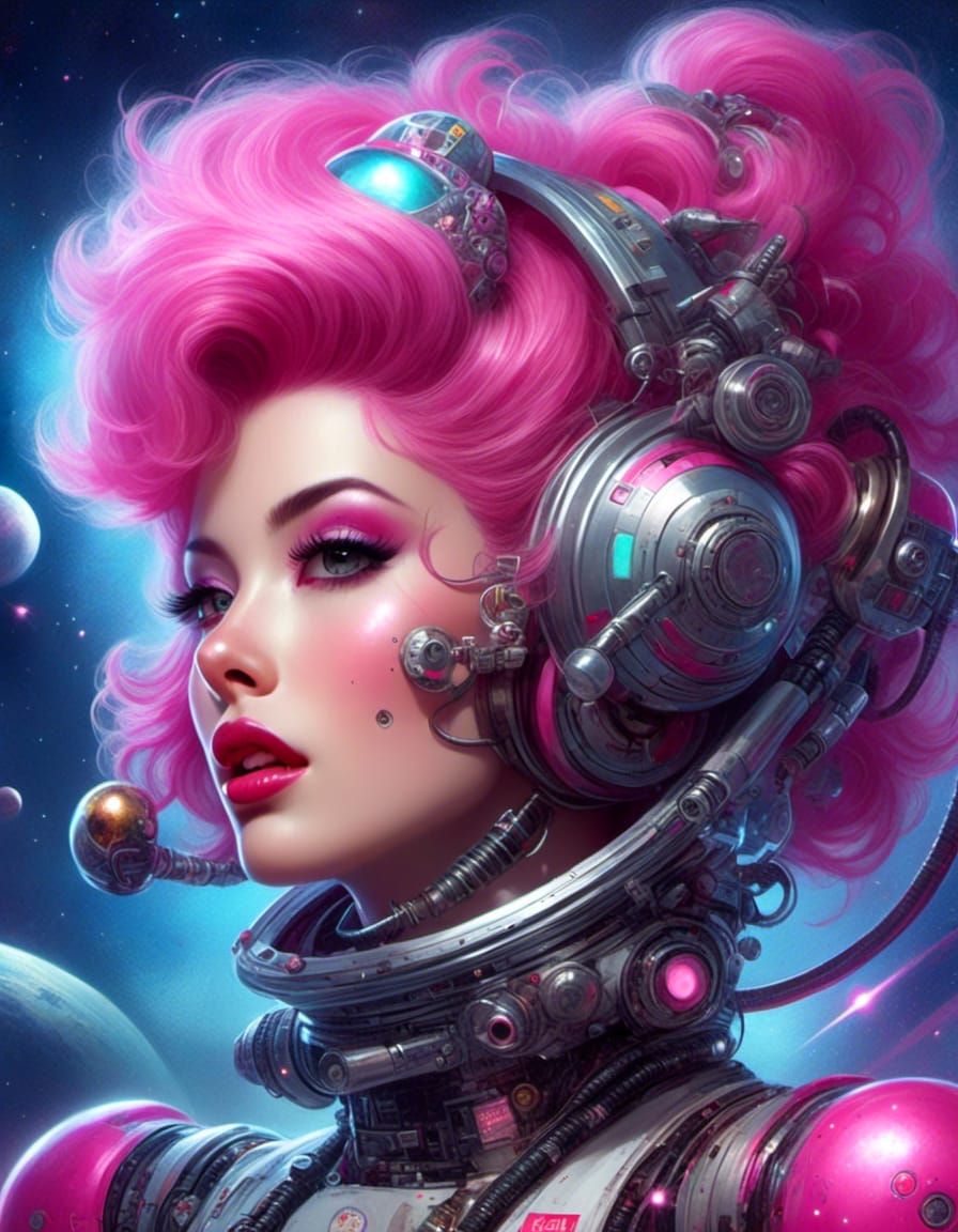 beautiful space girl