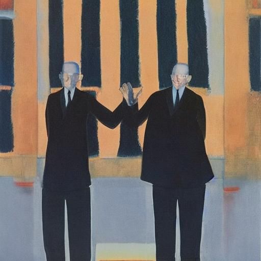 Abstract Beast High Five Inspired by Rothko and Magritte