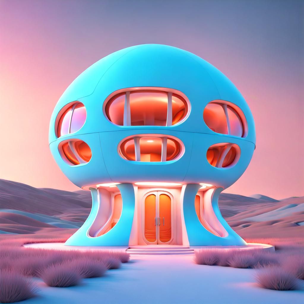 Abstract house, soft and rounded forms