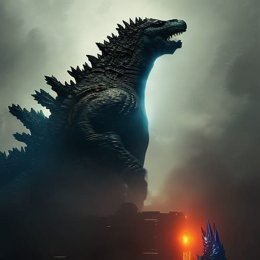 Godzilla Dark Fantasy Concept Art in 8k Resolution
