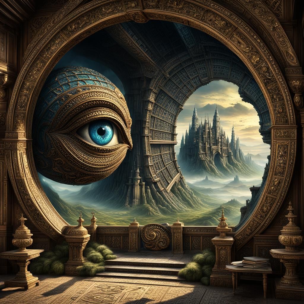 Three Crones Share an Eye Over Cauldron