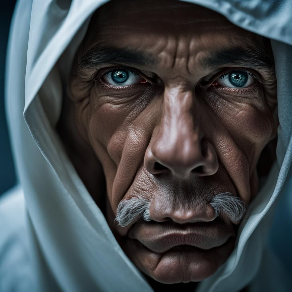 Menacing Killer Portrait in Dark Atmosphere