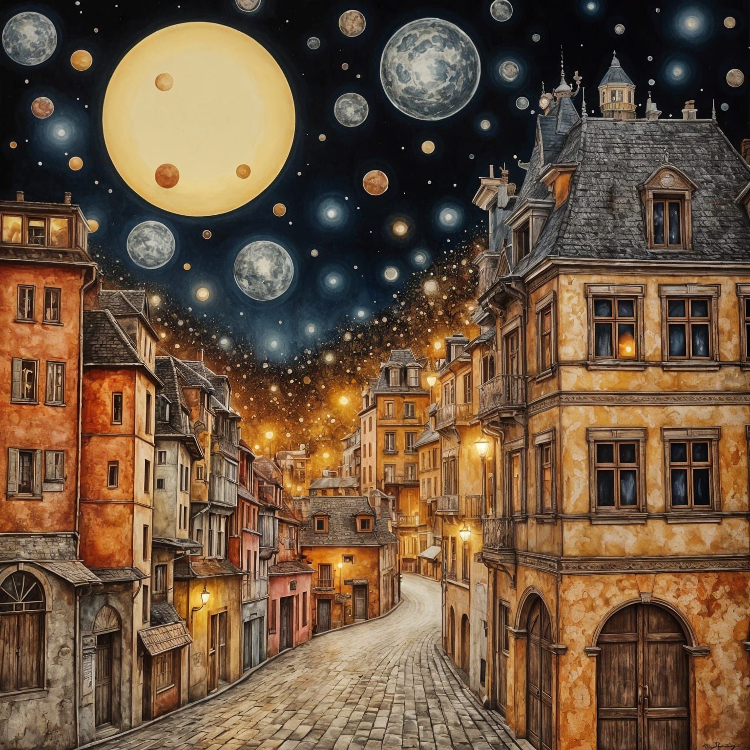 Surreal Sunset Unfolds in City Sky with Vibrant Hues and Exp...