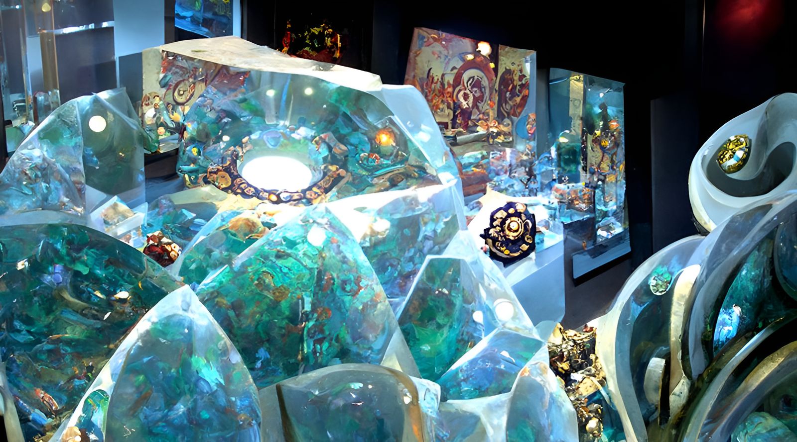 Retrofuturistic Mecha God Gemstone Exhibit