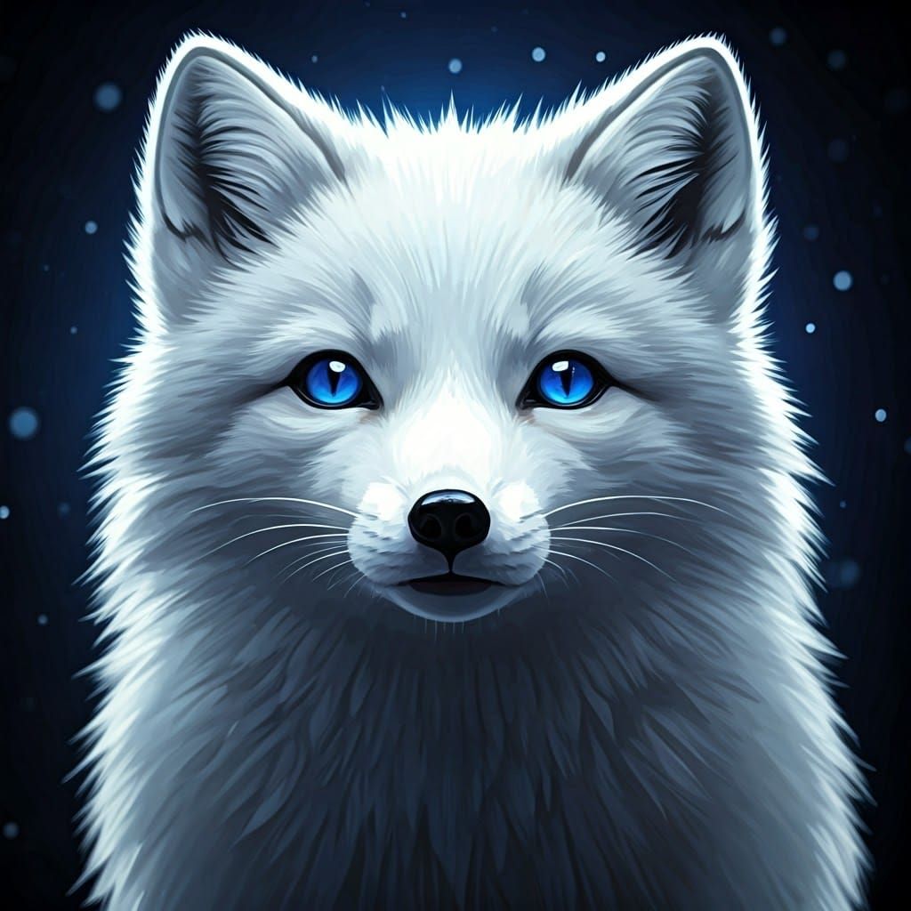 Whimsical Arctic Fox in Vibrant Colors
