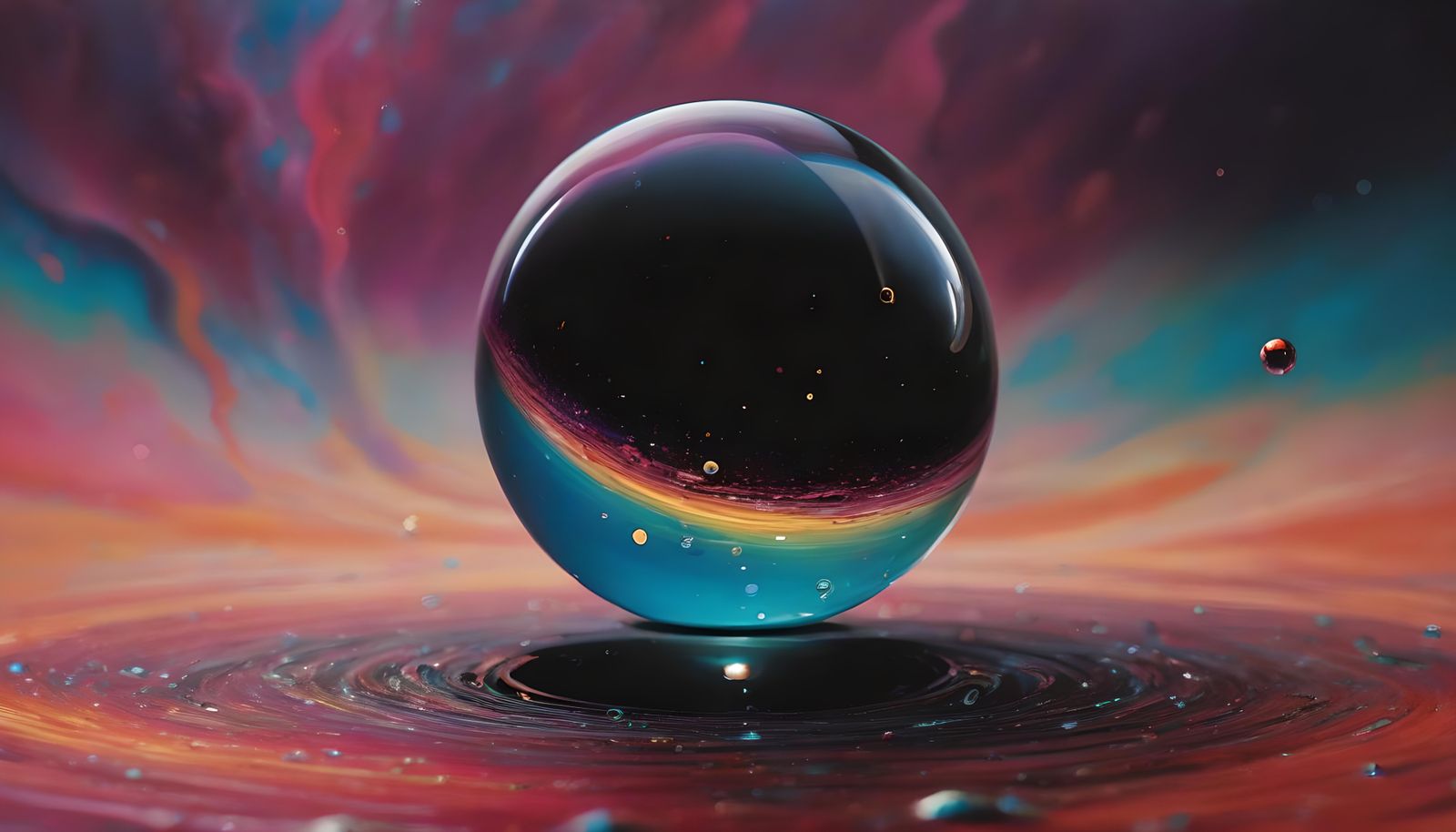 Exploding Tears Near Black Hole with Desert Card Game