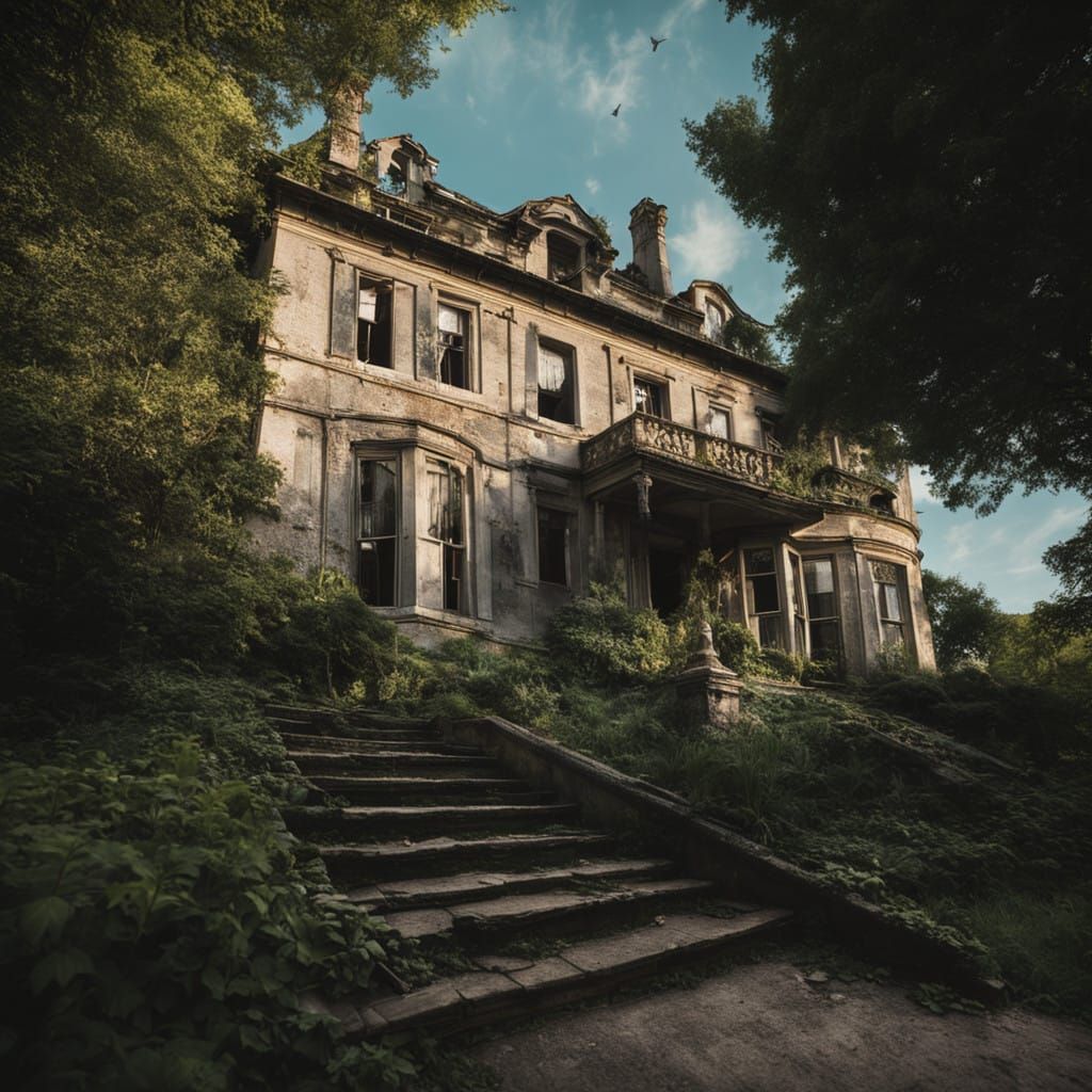 Abandoned Manor in Faded Grandeur