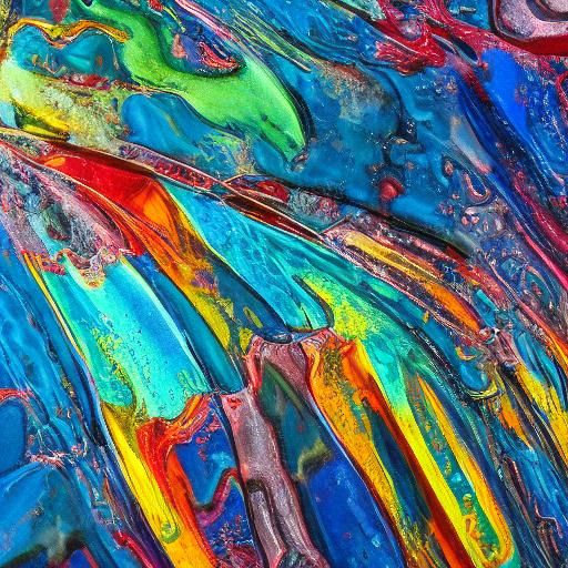 Hyperrealistic Abstract Oil Cell Painting in HDR