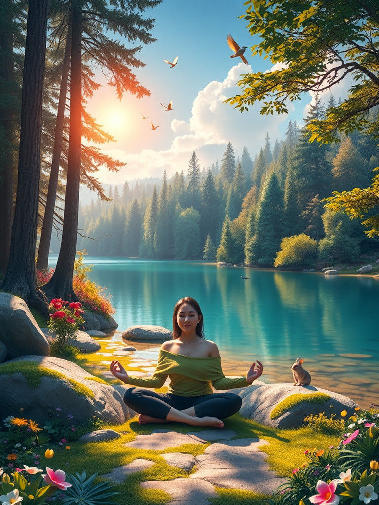 Serene Forest Landscape Evokes Healing and Spirituality