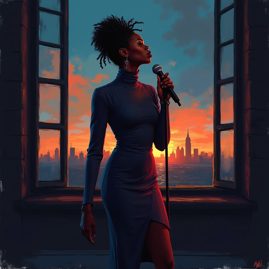 Soulful Blues Singer Heartbreaker in Vibrant Color