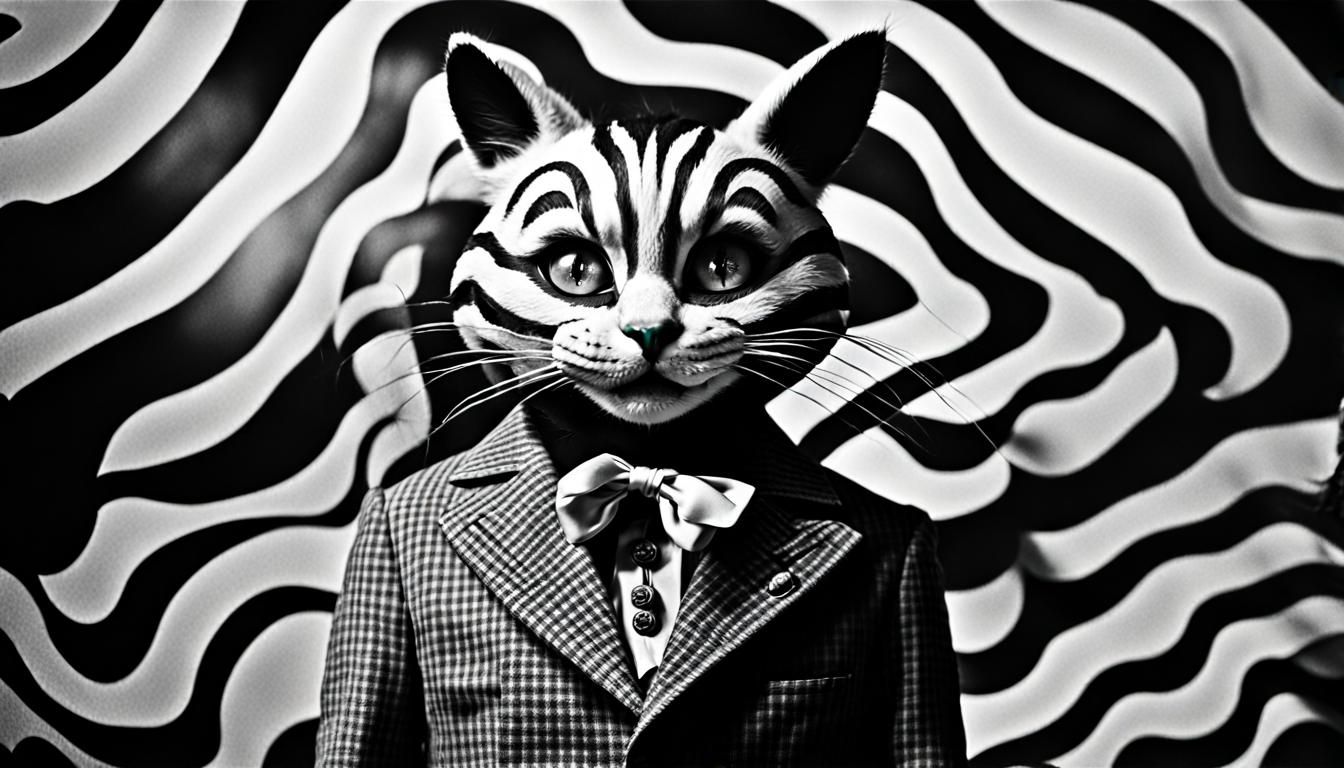 Detailed 60s iconic mod fashion monochrome photograph with f...
