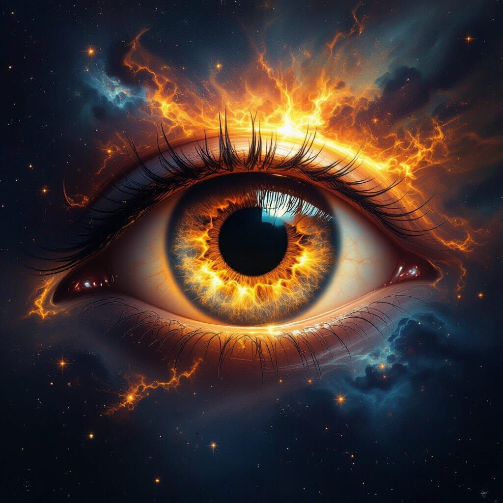 Cosmic Eye Sun with Galactic Sclera