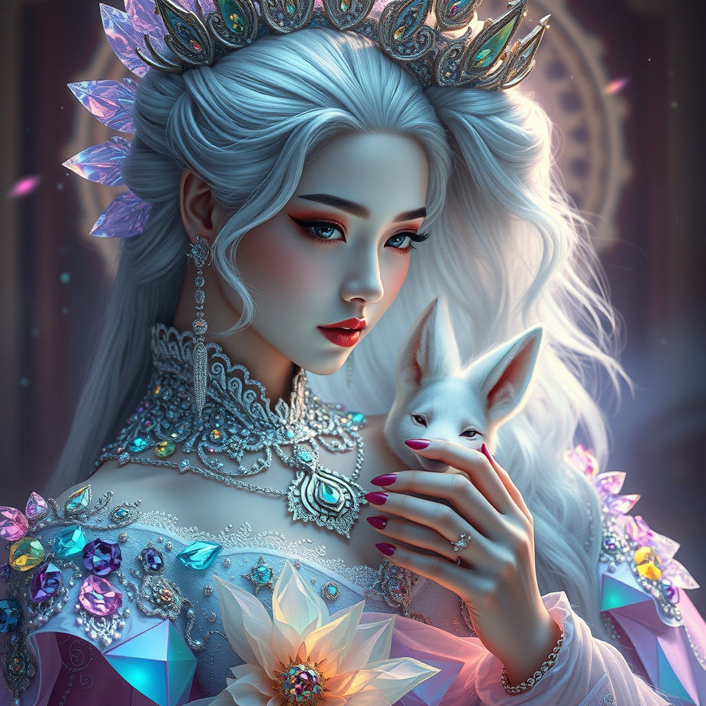 Korean Vampire Queen in Love: Dreamlike Matte Painting