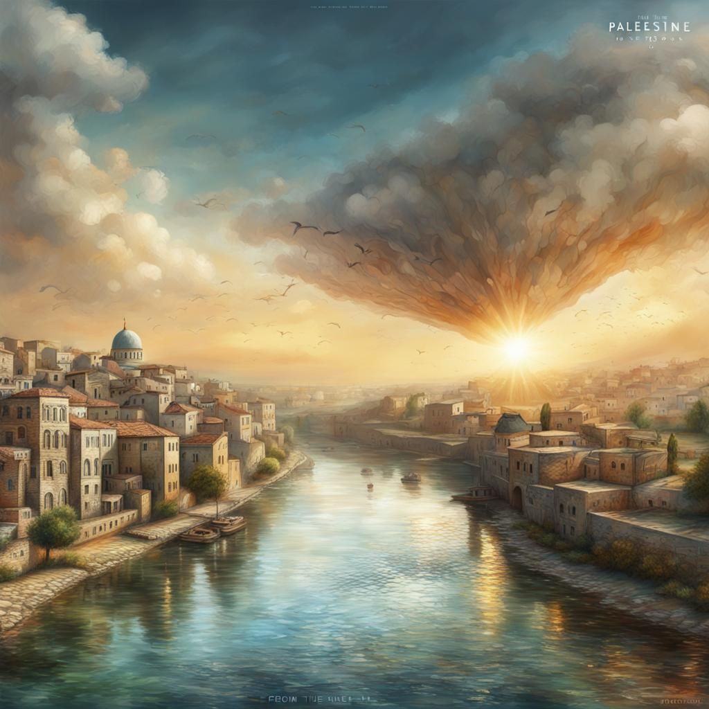 Hyperrealistic Text Art: Palestine Shall Be Free