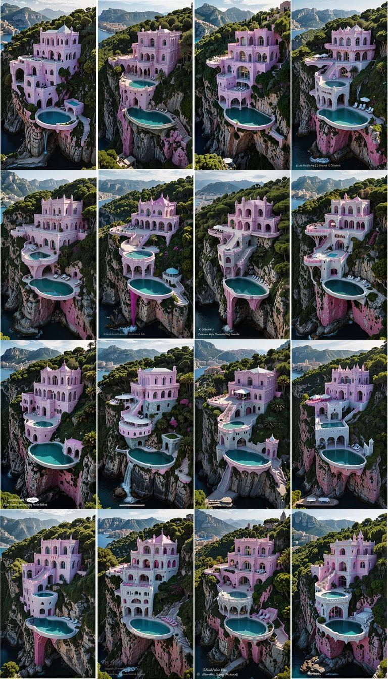 Ethereal Elven Chateau Shines in Vibrant Raspberry Hue