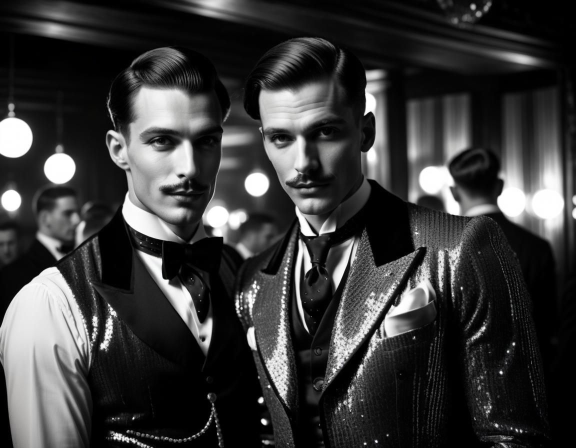 1920s Berlin Club: Dandy Couple in Black and White