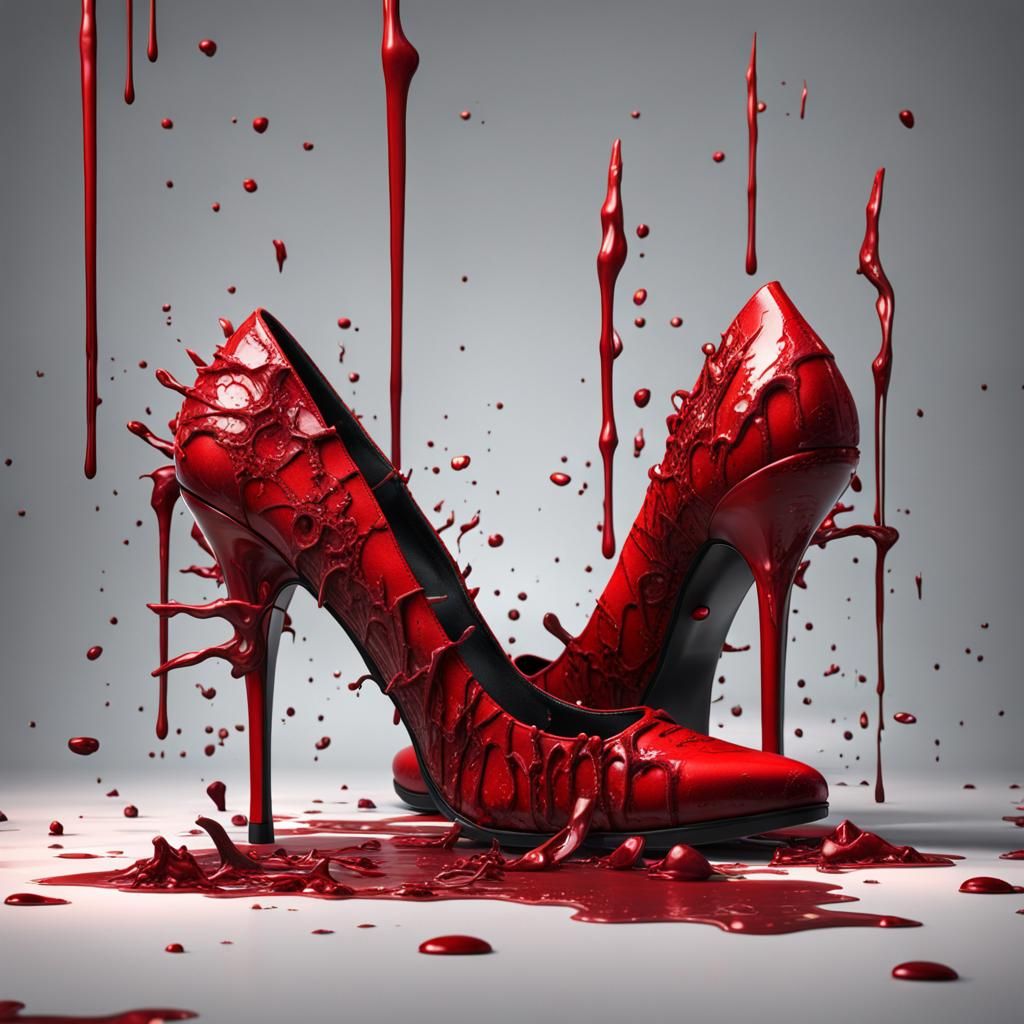 Red High Heels in Hell: Detailed Matte Painting