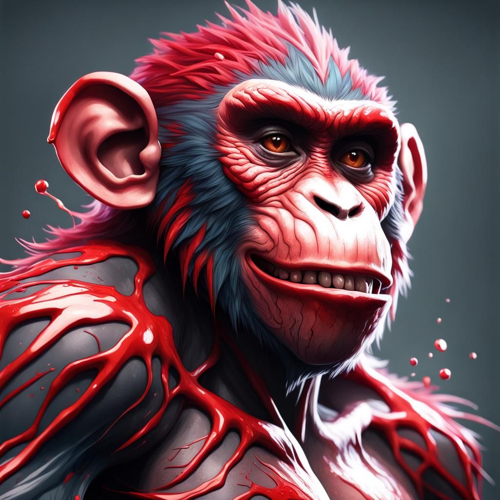 Hyperdetailed Carnage Monkey Portrait