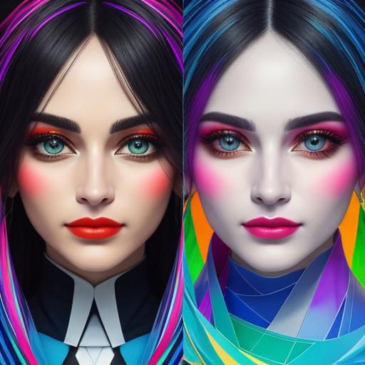 Expressionist Portrait of Two People in Ultra Sharp Focus