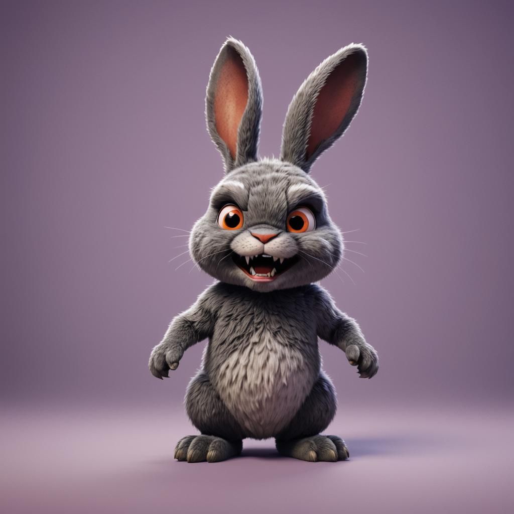 Menacing Rabbit Concept Art in 3D