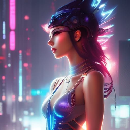 Cyberpunk Girl: Detailed Digital Art Masterpiece