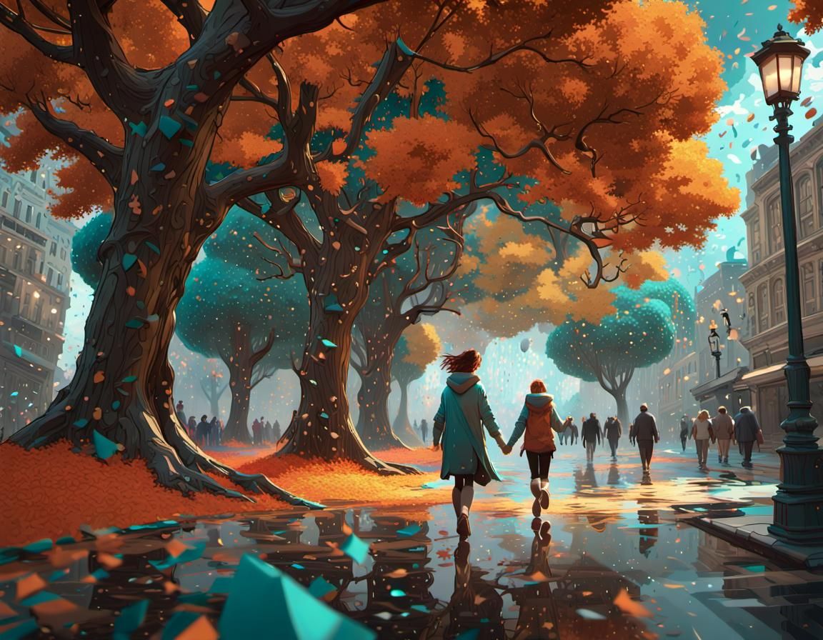 Confetti Storm: Hyperdetailed Digital Art