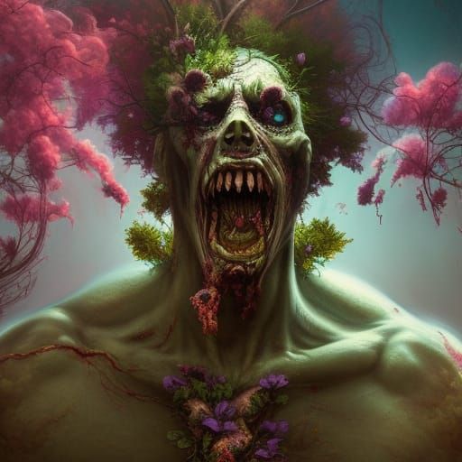 Zombie Bloom: Mystical Art Inspired by Dark Fantasy