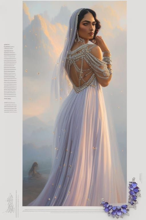 Gem-Encrusted Lady: A Digital Masterpiece