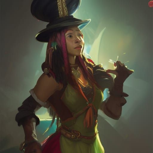 Colorful Dwarf NPC in Dark Fantasy Style