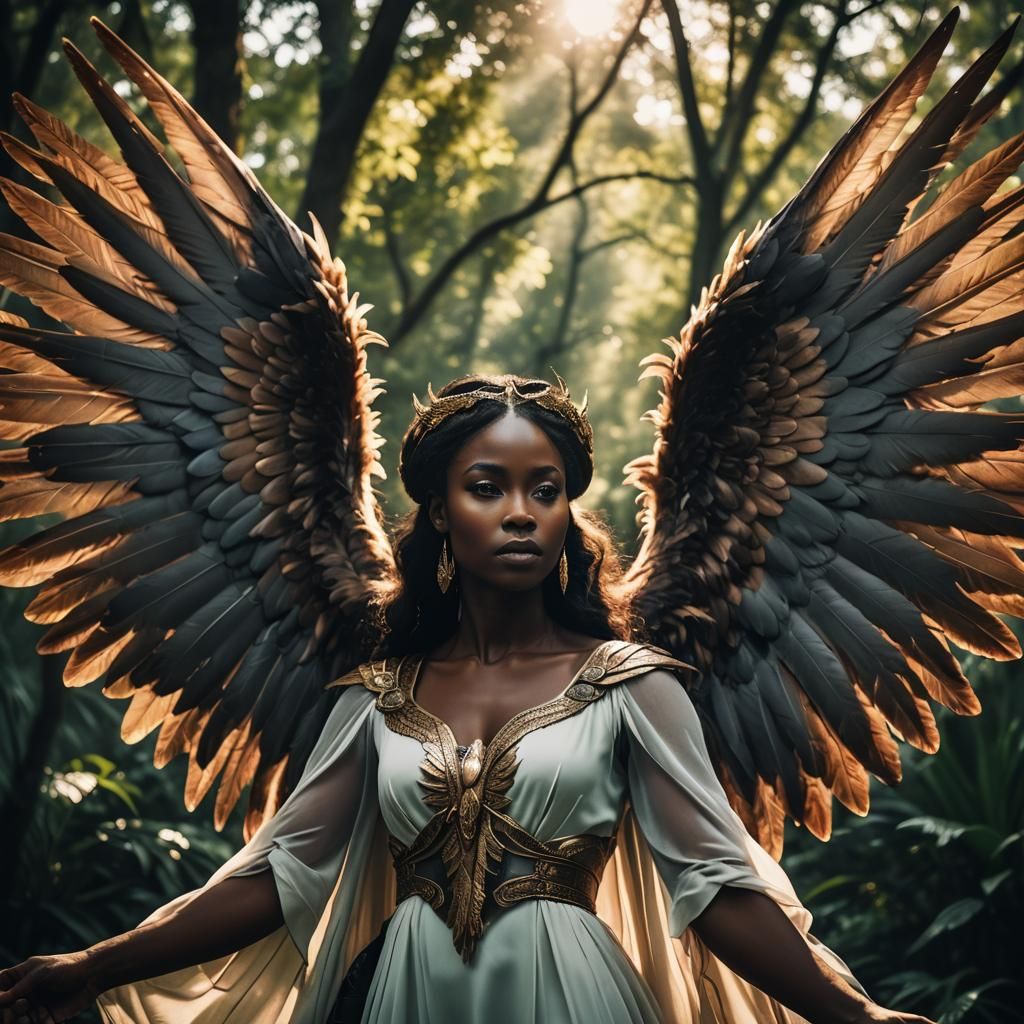 Melanin Woman with Wings, Cinematic Film Still