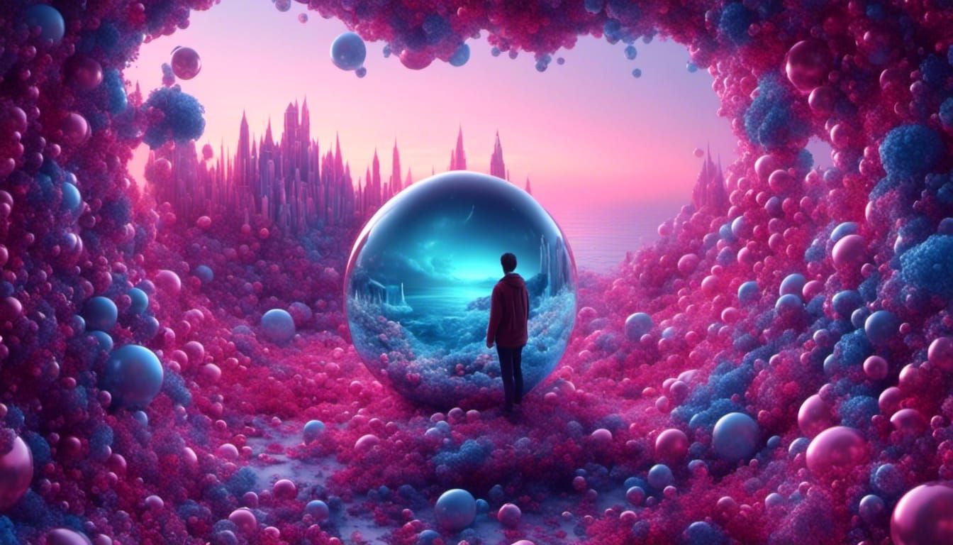 Intricate Infinity Mirror with Holographic Color Gradient