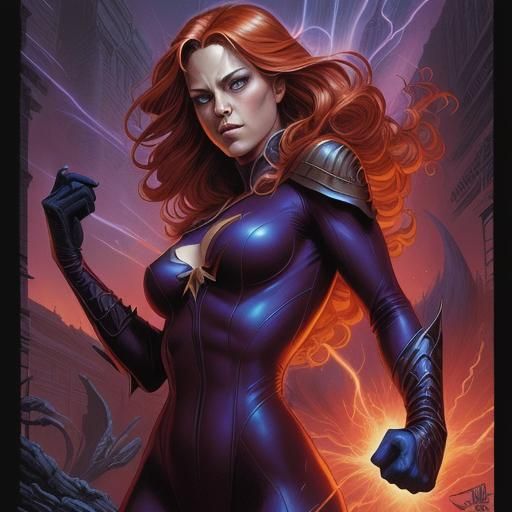 Fox Engulfed in Dark Magic Comic Art