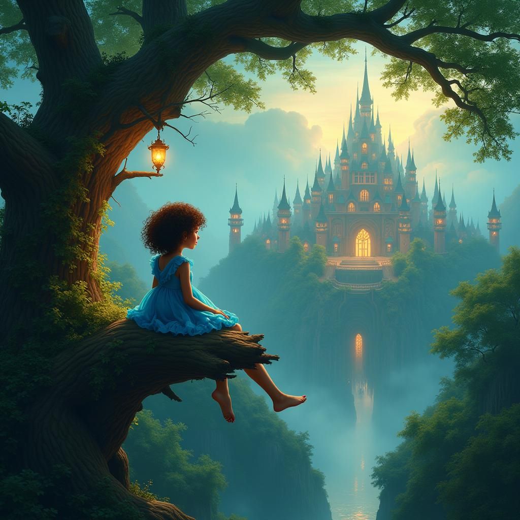 Hidden City Lights: Matte Painting of Forest Realm