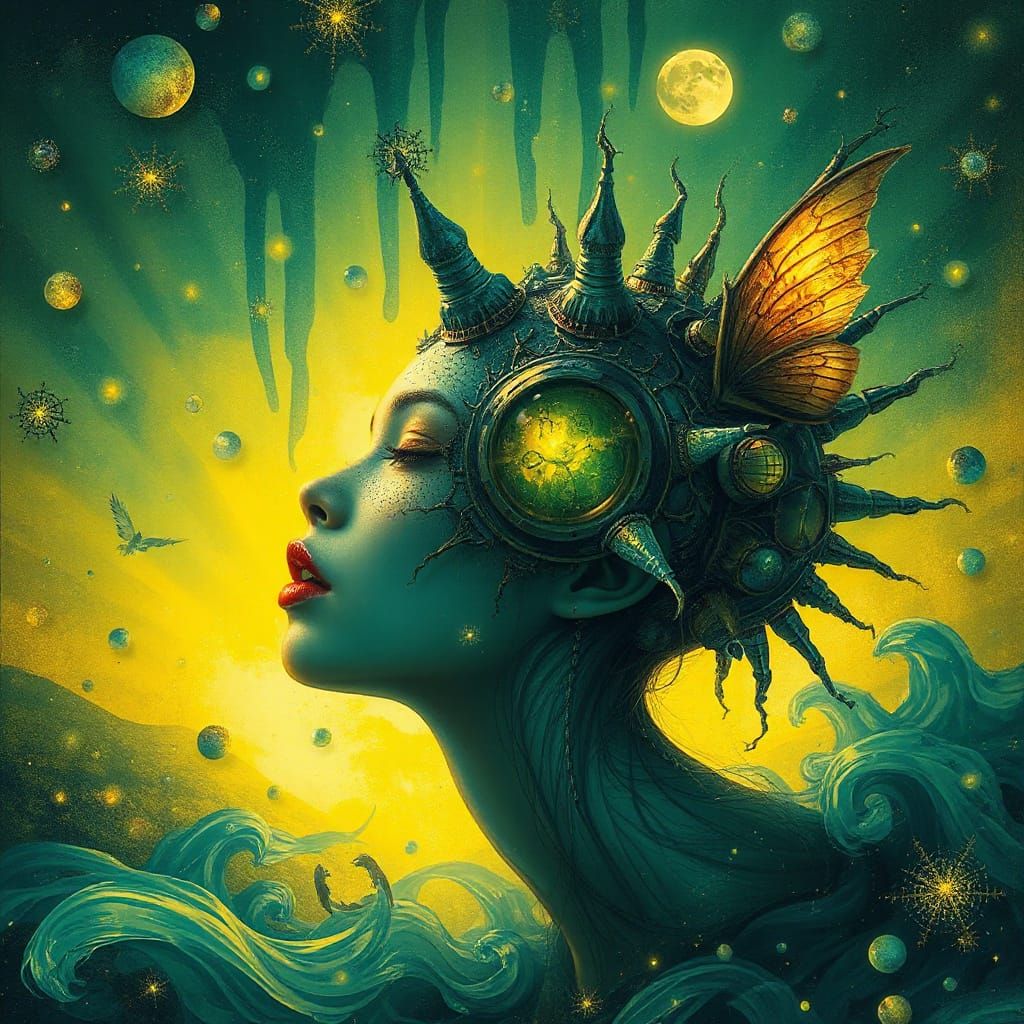 Surreal Nature with Radiant Whimsy in Vibrant Dreamlike Styl...