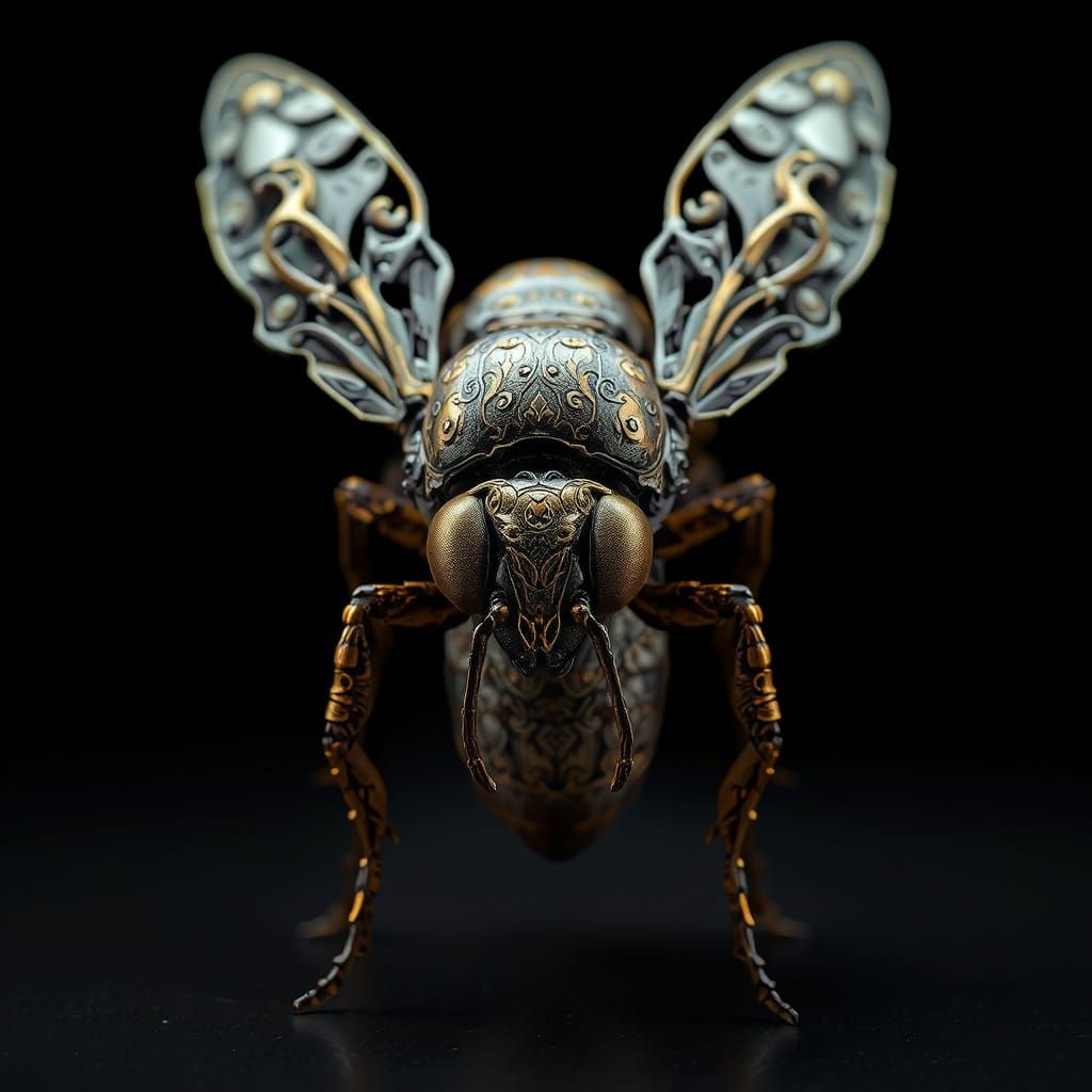 Majestic Iron Bee in Cinematic Lighting