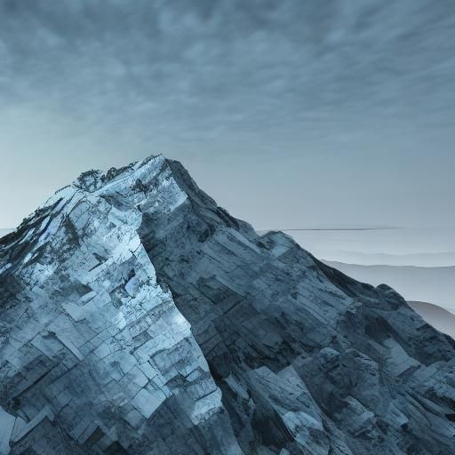 Monochromatic Mountain Top in Volumetric Lighting