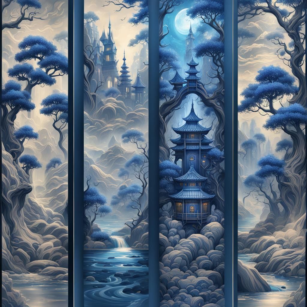 Blue Willow Tattoo Sleeves in Detailed Matte Painting