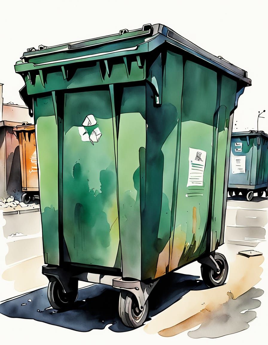 Vibrant Urban Landscape in Expressive Ink and Watercolor