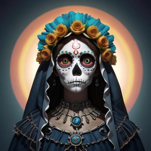 Sugar Skull Virgen de Guadalupe Digital Art