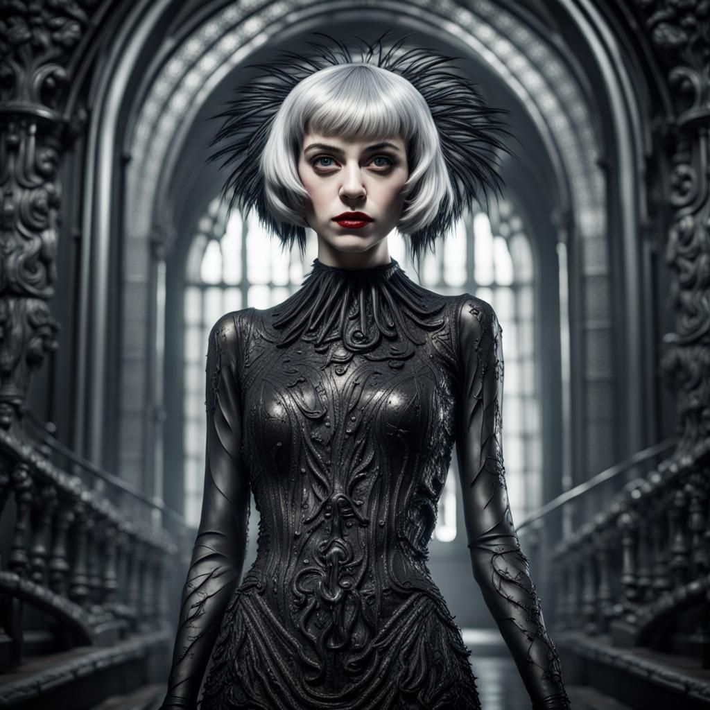 Goth Flapper in Eldritch Dress by Dr. Seuss